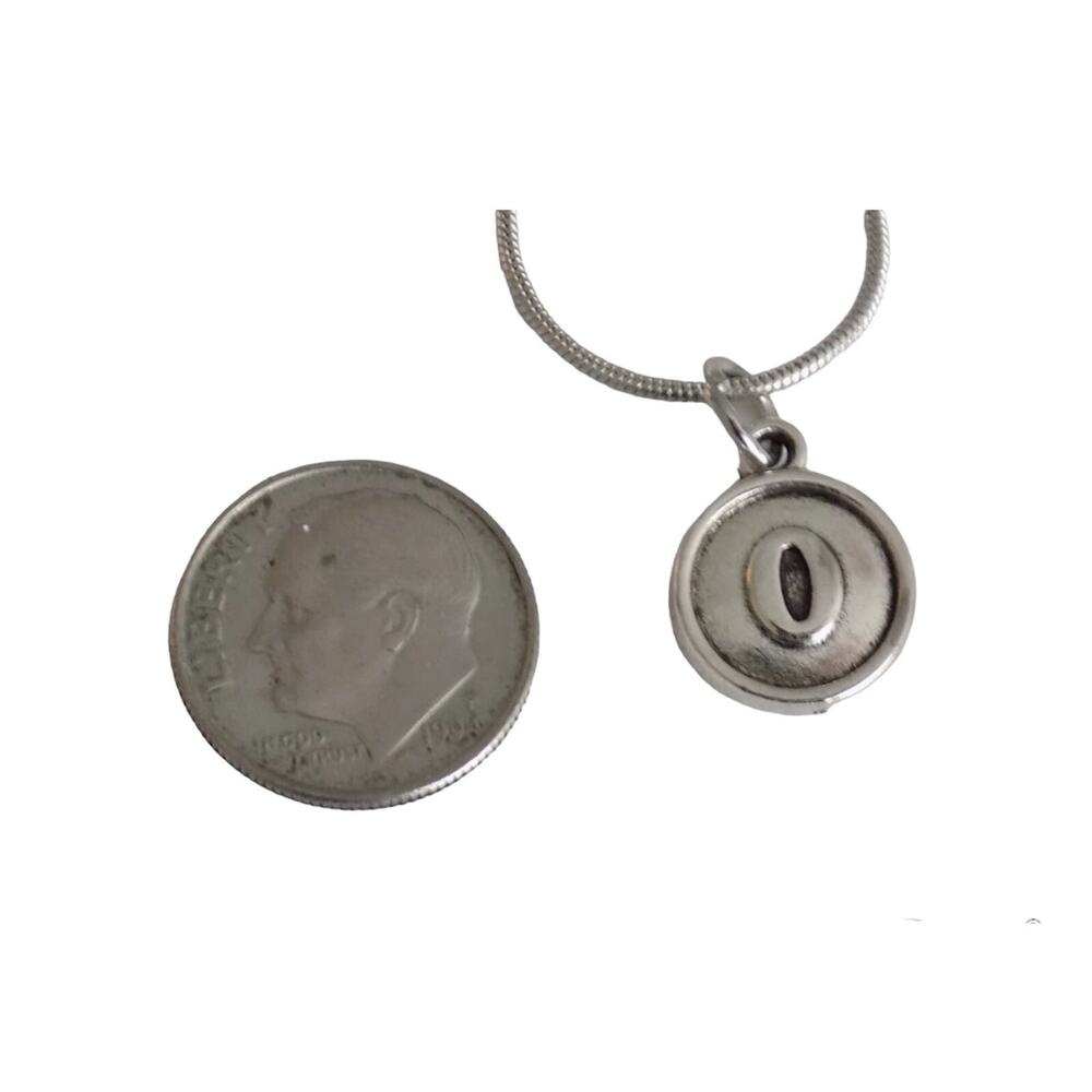 Initial O pendant on 18" Silver Plated Snake Chain Necklace NWOT